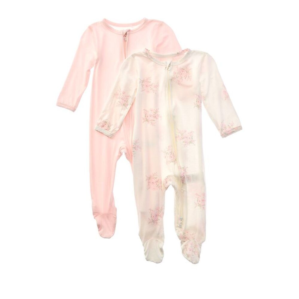 Shabby Chic  Set Of 2 Footie Pajamas, Multi